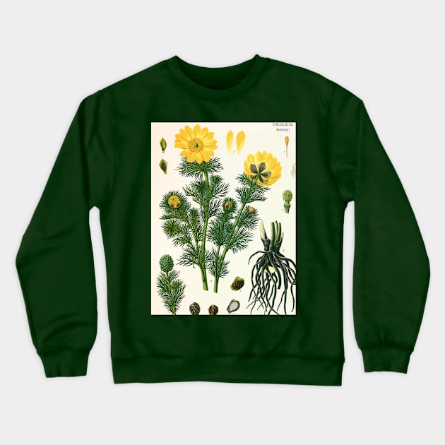 Yellow flower Crewneck Sweatshirt by MiljanaVuckovic